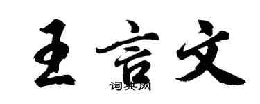 胡問遂王言文行書個性簽名怎么寫