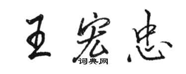 駱恆光王宏忠行書個性簽名怎么寫