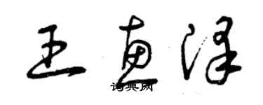 曾慶福王惠澤草書個性簽名怎么寫