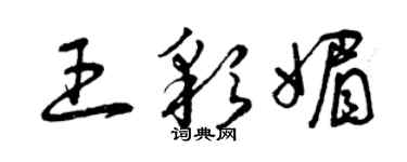 曾慶福王彩媚草書個性簽名怎么寫