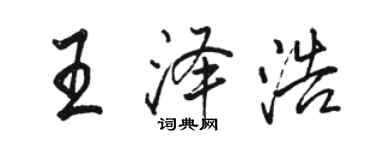 駱恆光王澤浩行書個性簽名怎么寫