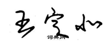 朱錫榮王定北草書個性簽名怎么寫