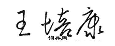 駱恆光王培康草書個性簽名怎么寫