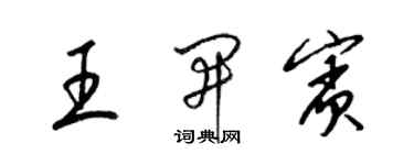 梁錦英王開賓草書個性簽名怎么寫