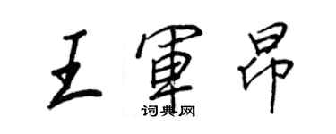 王正良王軍昂行書個性簽名怎么寫