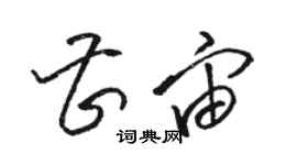 駱恆光曹宙草書個性簽名怎么寫