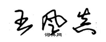 朱錫榮王風真草書個性簽名怎么寫