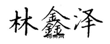 丁謙林鑫澤楷書個性簽名怎么寫