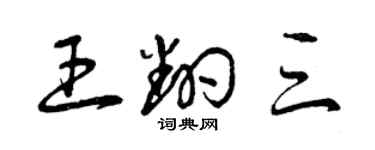 曾慶福王翻三草書個性簽名怎么寫