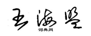 朱錫榮王海盟草書個性簽名怎么寫