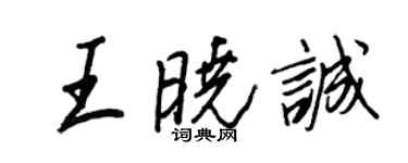 王正良王曉誠行書個性簽名怎么寫