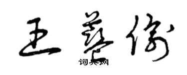 曾慶福王藍偷草書個性簽名怎么寫