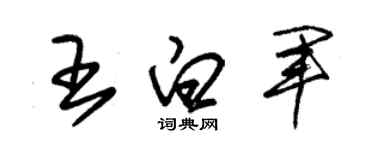 朱錫榮王白軍草書個性簽名怎么寫