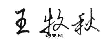 駱恆光王牧秋行書個性簽名怎么寫