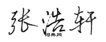 駱恆光張浩軒行書個性簽名怎么寫