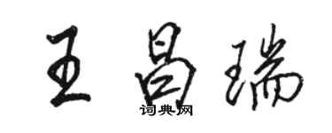 駱恆光王昌瑞行書個性簽名怎么寫