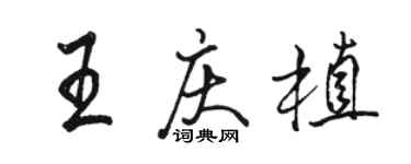 駱恆光王慶植行書個性簽名怎么寫