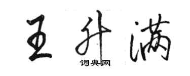 駱恆光王升滿行書個性簽名怎么寫