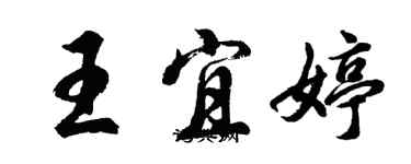 胡問遂王宜婷行書個性簽名怎么寫