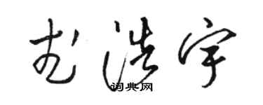 駱恆光武浩宇草書個性簽名怎么寫