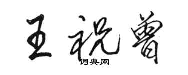 駱恆光王祝曾行書個性簽名怎么寫