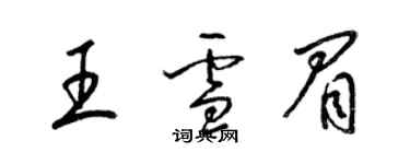 梁錦英王雪眉草書個性簽名怎么寫