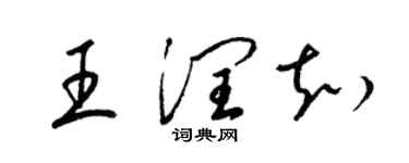 梁錦英王潤知草書個性簽名怎么寫