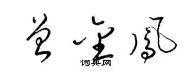 梁錦英曾金鳳草書個性簽名怎么寫