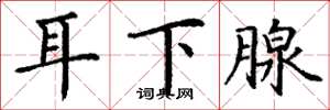丁謙耳下腺楷書怎么寫