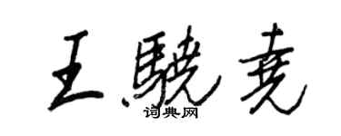 王正良王驍堯行書個性簽名怎么寫