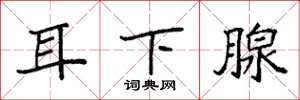 袁強耳下腺楷書怎么寫