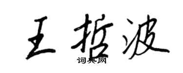 王正良王哲波行書個性簽名怎么寫