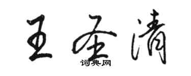 駱恆光王聖清行書個性簽名怎么寫