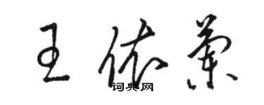 駱恆光王依蘭草書個性簽名怎么寫