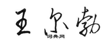 駱恆光王爾勃行書個性簽名怎么寫