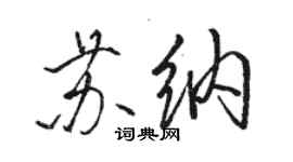 駱恆光蘇納行書個性簽名怎么寫