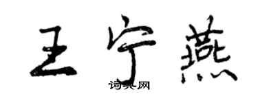 曾慶福王寧燕行書個性簽名怎么寫