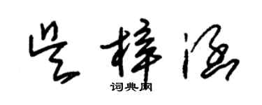 朱錫榮吳梓涵草書個性簽名怎么寫