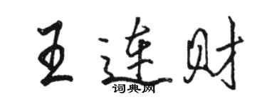 駱恆光王連財行書個性簽名怎么寫