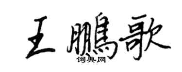 王正良王鵬歌行書個性簽名怎么寫