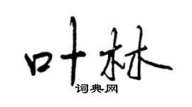 曾慶福葉林行書個性簽名怎么寫