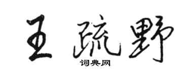 駱恆光王疏野行書個性簽名怎么寫