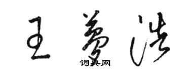 駱恆光王夢浩草書個性簽名怎么寫