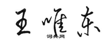 駱恆光王唯東行書個性簽名怎么寫