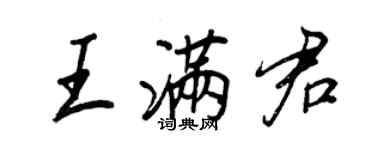 王正良王滿君行書個性簽名怎么寫