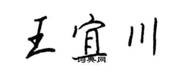 王正良王宜川行書個性簽名怎么寫
