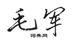 駱恆光毛軍行書個性簽名怎么寫