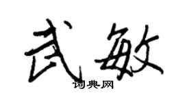 王正良武敏行書個性簽名怎么寫