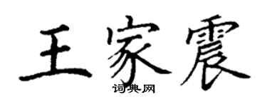 丁謙王家震楷書個性簽名怎么寫