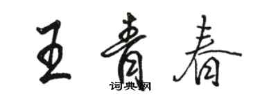 駱恆光王青春行書個性簽名怎么寫